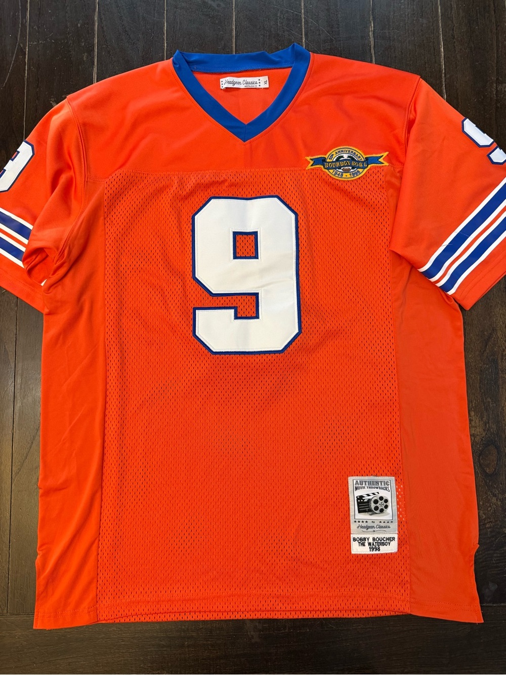 Headgear Classics Bobby Boucher Waterboy Jersey Mens XL #9 Bourbon Bowl